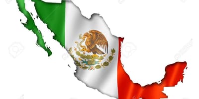 Mapa ng Mexico bandila