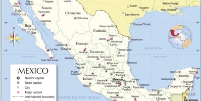Hangganan ng Mexico map