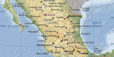 Heograpiya ng Mexico map
