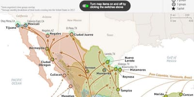 Mexico na rate ng krimen ng mapa