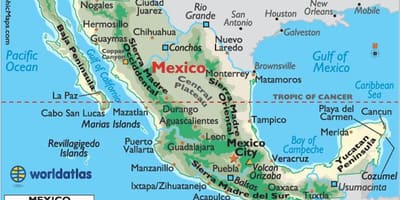 Mexico bundok mapa