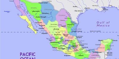 Mexico map na may capital