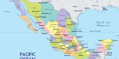 Mapa ng Mexico pampulitika