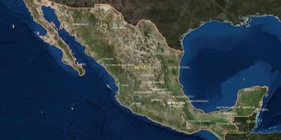 Satellite mapa ng Mexico