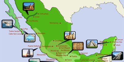 Turista mapa ng Mexico