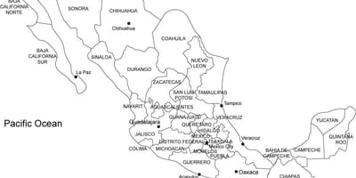 Mexico napi-print na mapa