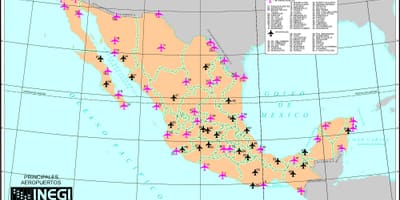 Mapa ng Mexico paliparan