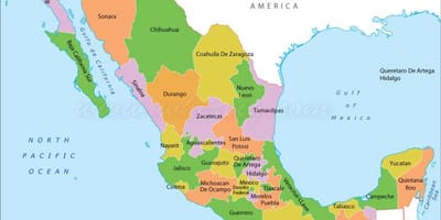 Pampulitika mapa ng Mexico