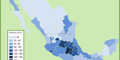 Populasyon density mapa ng Mexico