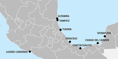 Mapa ng Mexico port