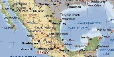 Mexican na mga pyramids ng mapa