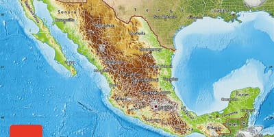 Relief map ng Mexico
