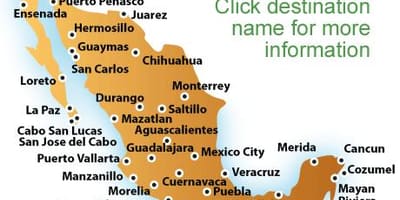 Resorts sa Mexico map