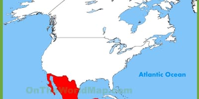 Mexico sa mapa ng mundo