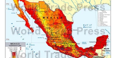 Mapa ng Mexico temperatura