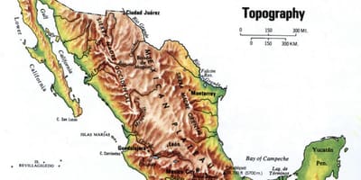 Mexico topographic mapa